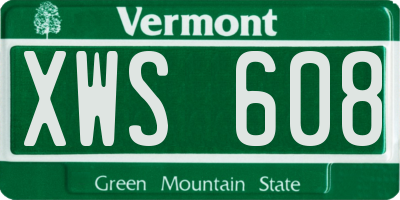 VT license plate XWS608