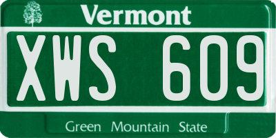 VT license plate XWS609