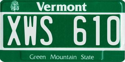 VT license plate XWS610