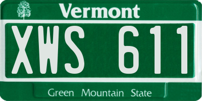 VT license plate XWS611