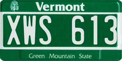 VT license plate XWS613