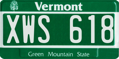 VT license plate XWS618