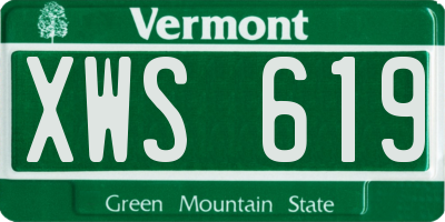 VT license plate XWS619