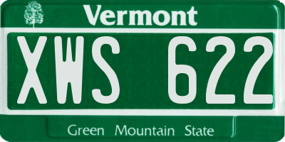 VT license plate XWS622