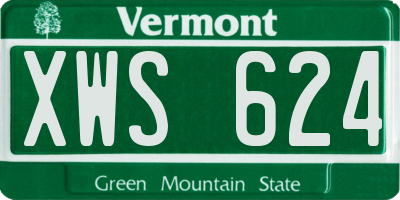VT license plate XWS624