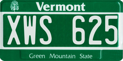 VT license plate XWS625