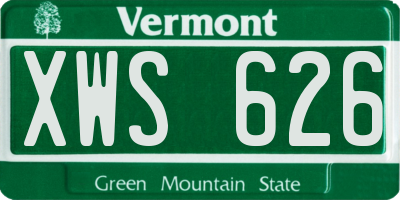 VT license plate XWS626