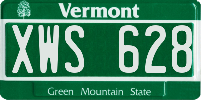 VT license plate XWS628