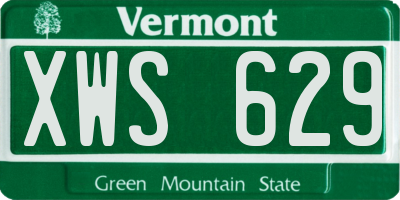 VT license plate XWS629