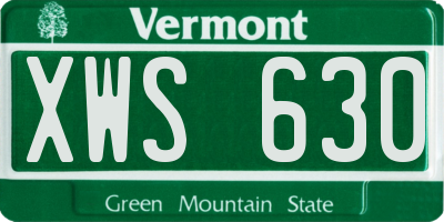 VT license plate XWS630