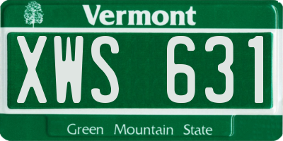 VT license plate XWS631