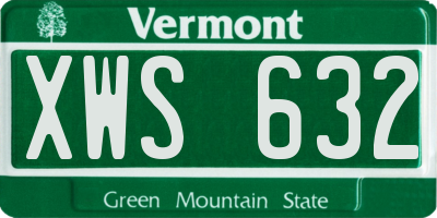 VT license plate XWS632
