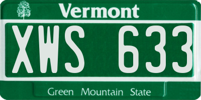 VT license plate XWS633