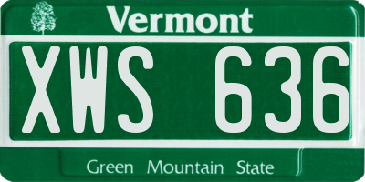 VT license plate XWS636