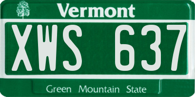 VT license plate XWS637