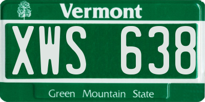 VT license plate XWS638