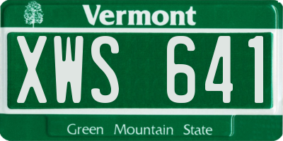 VT license plate XWS641