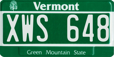 VT license plate XWS648