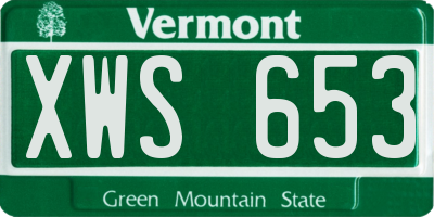 VT license plate XWS653