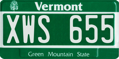 VT license plate XWS655