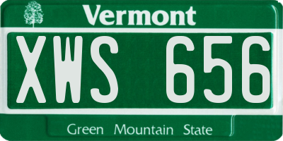 VT license plate XWS656