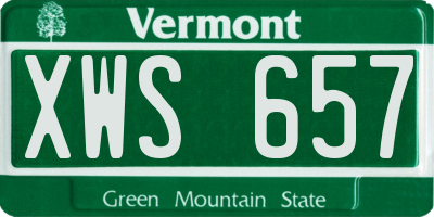 VT license plate XWS657