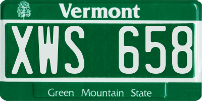 VT license plate XWS658