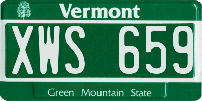 VT license plate XWS659