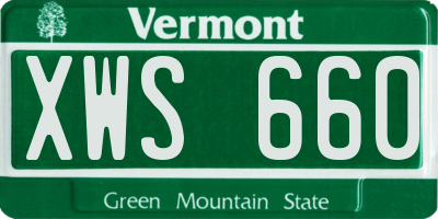 VT license plate XWS660