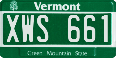 VT license plate XWS661