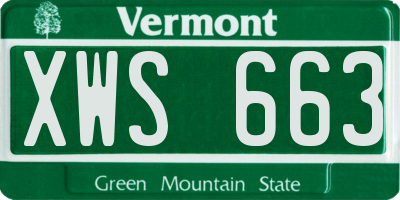 VT license plate XWS663