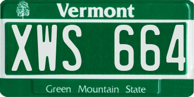 VT license plate XWS664