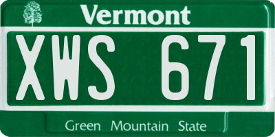VT license plate XWS671