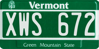 VT license plate XWS672
