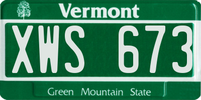 VT license plate XWS673