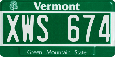 VT license plate XWS674