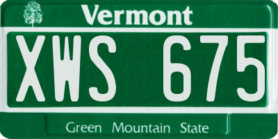 VT license plate XWS675