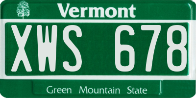VT license plate XWS678