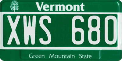 VT license plate XWS680