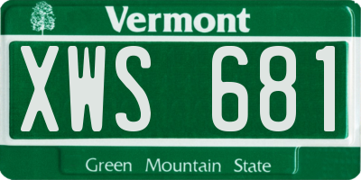 VT license plate XWS681