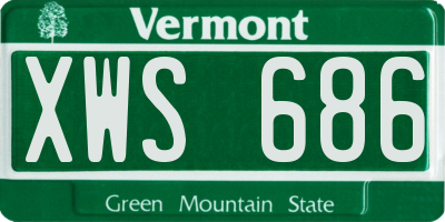 VT license plate XWS686