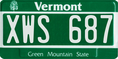 VT license plate XWS687