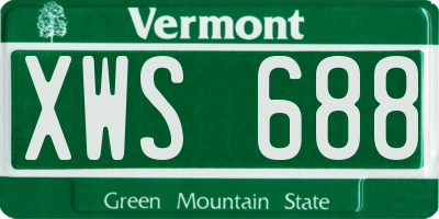 VT license plate XWS688