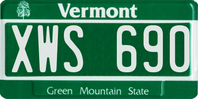 VT license plate XWS690