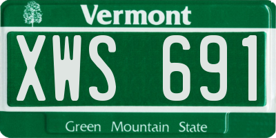VT license plate XWS691