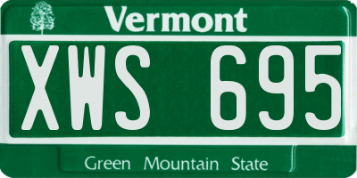VT license plate XWS695