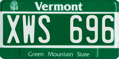 VT license plate XWS696