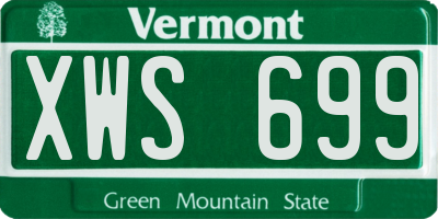 VT license plate XWS699