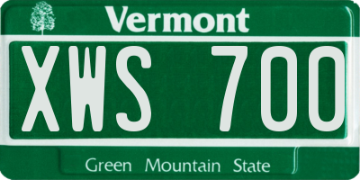 VT license plate XWS700