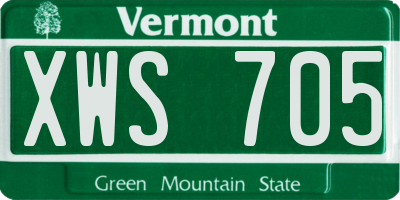 VT license plate XWS705